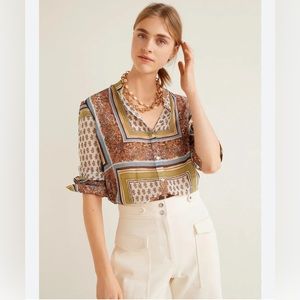 Mango Sheer Printed Blouse